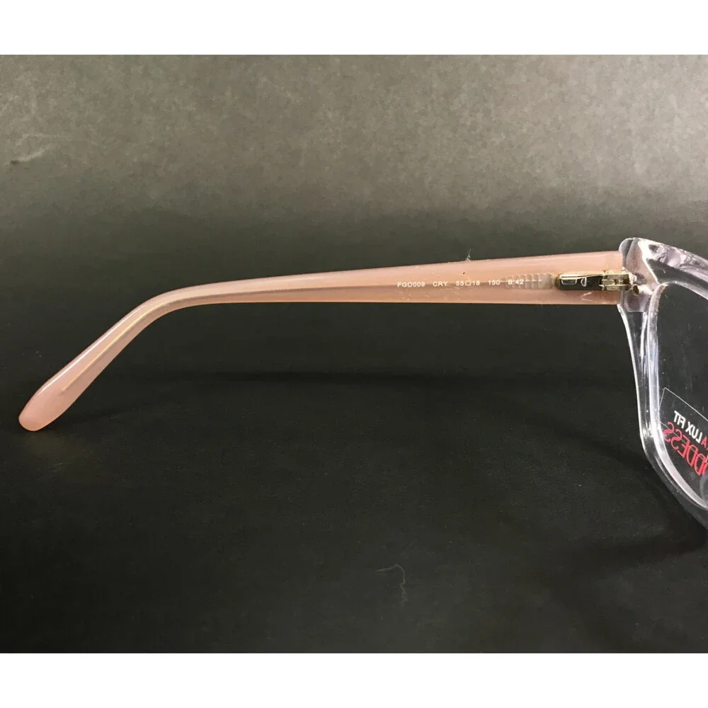 Fit For A Goddess Eyeglasses Frames FGO009 CRY Crystal Pink Cat Eye 55-18-150